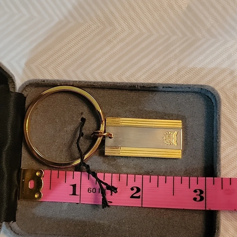 Vintage Christian Dior Gold & Silver Tone Metal Keychain Bag Purse Charm